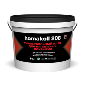 Homakoll 208 1л (морозостойкий) - Клей для гибких напольных покрытий, для впитывающих оснований